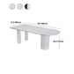 Oval White Base Dining Table Modern Stone Tripod Iron base Table Clearhalo 'Dining Tables & Seating' 'Dining Tables' 'dining_table' 'furn' 'furn_dining_table' 'Furniture' 'furniture_dining_table' 'Kitchen & Dining Furniture' 'kitchen' 'kitchen_dining_table' 4876739