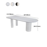 Oval White Base Dining Table Modern Stone Tripod Iron base Table Clearhalo 'Dining Tables & Seating' 'Dining Tables' 'dining_table' 'furn' 'furn_dining_table' 'Furniture' 'furniture_dining_table' 'Kitchen & Dining Furniture' 'kitchen' 'kitchen_dining_table' 4876739
