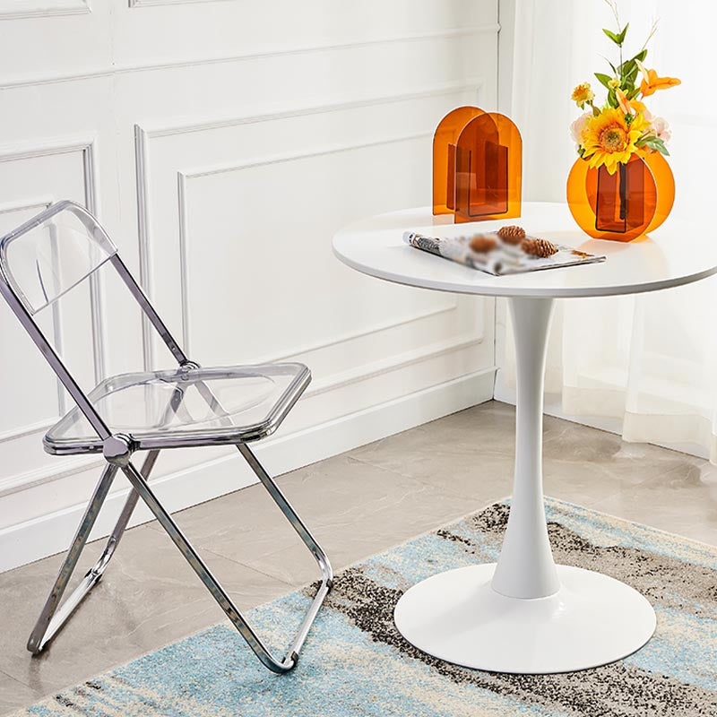 Minimalism Style Round Top Restaurant Table Metal Base Dining Table Clearhalo 'Dining Tables & Seating' 'Dining Tables' 'dining_table' 'furn' 'furn_dining_table' 'Furniture' 'furniture_dining_table' 'Kitchen & Dining Furniture' 'kitchen' 'kitchen_dining_table' 4876755