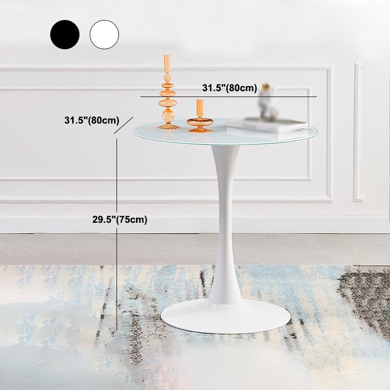 Minimalism Style Round Top Restaurant Table Metal Base Dining Table Clearhalo 'Dining Tables & Seating' 'Dining Tables' 'dining_table' 'furn' 'furn_dining_table' 'Furniture' 'furniture_dining_table' 'Kitchen & Dining Furniture' 'kitchen' 'kitchen_dining_table' 4876760
