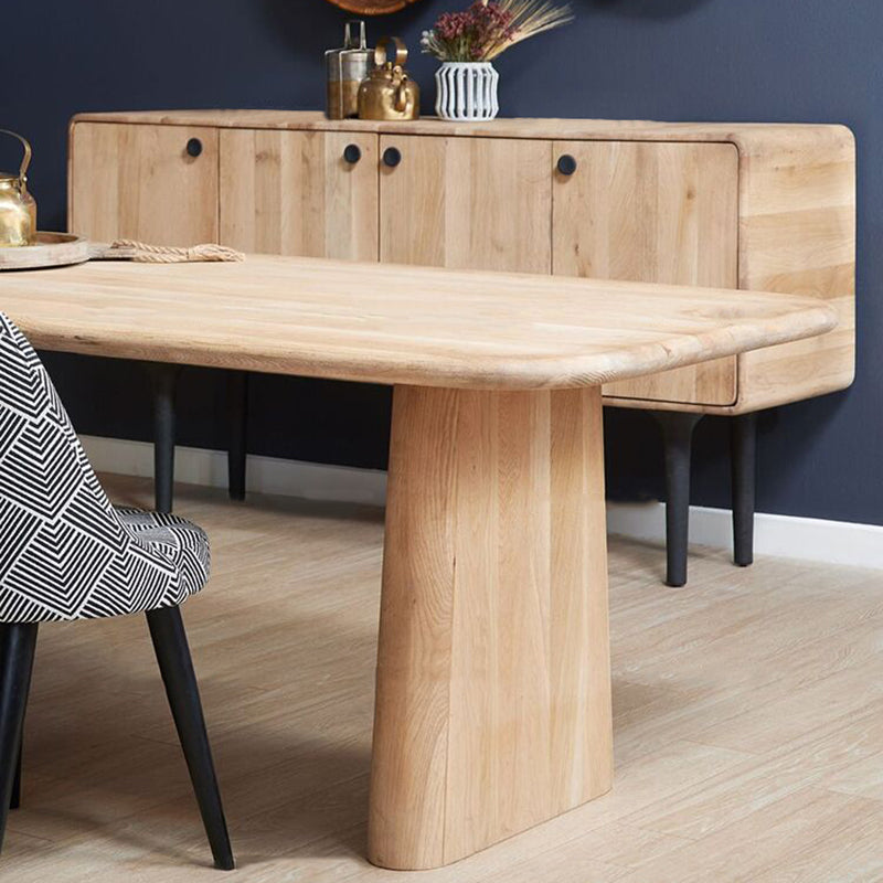 Contemporary Dining Table Natural Solid Wood Dining Table with Double Pedestal Clearhalo 'Dining Tables & Seating' 'Dining Tables' 'dining_table' 'furn' 'furn_dining_table' 'Furniture' 'furniture_dining_table' 'Kitchen & Dining Furniture' 'kitchen' 'kitchen_dining_table' 4876781