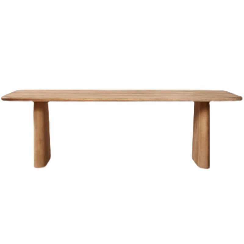 Contemporary Dining Table Natural Solid Wood Dining Table with Double Pedestal Clearhalo 'Dining Tables & Seating' 'Dining Tables' 'dining_table' 'furn' 'furn_dining_table' 'Furniture' 'furniture_dining_table' 'Kitchen & Dining Furniture' 'kitchen' 'kitchen_dining_table' 4876782