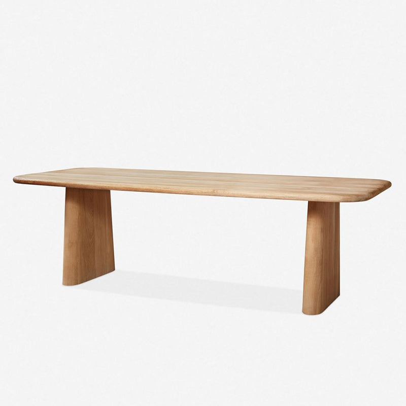 Contemporary Dining Table Natural Solid Wood Dining Table with Double Pedestal Clearhalo 'Dining Tables & Seating' 'Dining Tables' 'dining_table' 'furn' 'furn_dining_table' 'Furniture' 'furniture_dining_table' 'Kitchen & Dining Furniture' 'kitchen' 'kitchen_dining_table' 4876786