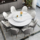 Stone Round White-gray Dining Table Nordic Turntable Furniture with Pedestal Base White Without Chairs Clearhalo 'Dining Tables & Seating' 'Dining Tables' 'dining_table' 'furn' 'furn_dining_table' 'Furniture' 'furniture_dining_table' 'Kitchen & Dining Furniture' 'kitchen' 'kitchen_dining_table' 4876798