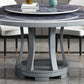 Stone Round White-gray Dining Table Nordic Turntable Furniture with Pedestal Base Clearhalo 'Dining Tables & Seating' 'Dining Tables' 'dining_table' 'furn' 'furn_dining_table' 'Furniture' 'furniture_dining_table' 'Kitchen & Dining Furniture' 'kitchen' 'kitchen_dining_table' 4876805