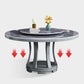 Stone Round White-gray Dining Table Nordic Turntable Furniture with Pedestal Base Clearhalo 'Dining Tables & Seating' 'Dining Tables' 'dining_table' 'furn' 'furn_dining_table' 'Furniture' 'furniture_dining_table' 'Kitchen & Dining Furniture' 'kitchen' 'kitchen_dining_table' 4876807