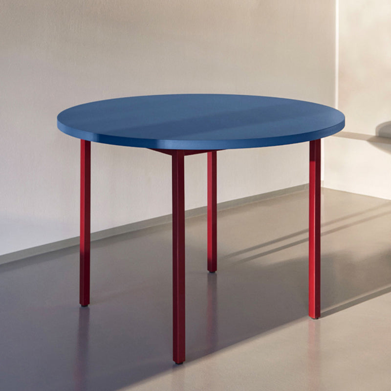 Modern Round Top Dinette Table Metal Base Dining Table for Coffee Shop Blue Without Chairs Clearhalo 'Dining Tables & Seating' 'Dining Tables' 'dining_table' 'furn' 'furn_dining_table' 'Furniture' 'furniture_dining_table' 'Kitchen & Dining Furniture' 'kitchen' 'kitchen_dining_table' 4876859