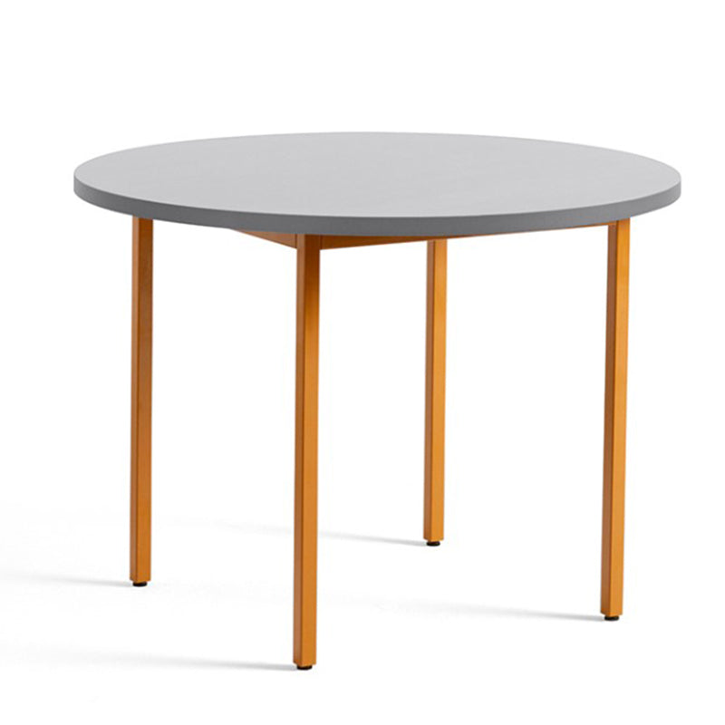 Modern Round Top Dinette Table Metal Base Dining Table for Coffee Shop Gray Without Chairs Clearhalo 'Dining Tables & Seating' 'Dining Tables' 'dining_table' 'furn' 'furn_dining_table' 'Furniture' 'furniture_dining_table' 'Kitchen & Dining Furniture' 'kitchen' 'kitchen_dining_table' 4876868