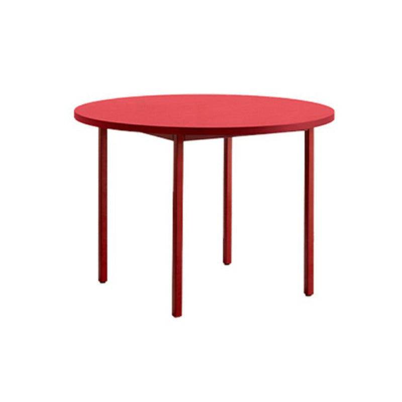 Modern Round Top Dinette Table Metal Base Dining Table for Coffee Shop Red Without Chairs Clearhalo 'Dining Tables & Seating' 'Dining Tables' 'dining_table' 'furn' 'furn_dining_table' 'Furniture' 'furniture_dining_table' 'Kitchen & Dining Furniture' 'kitchen' 'kitchen_dining_table' 4876869