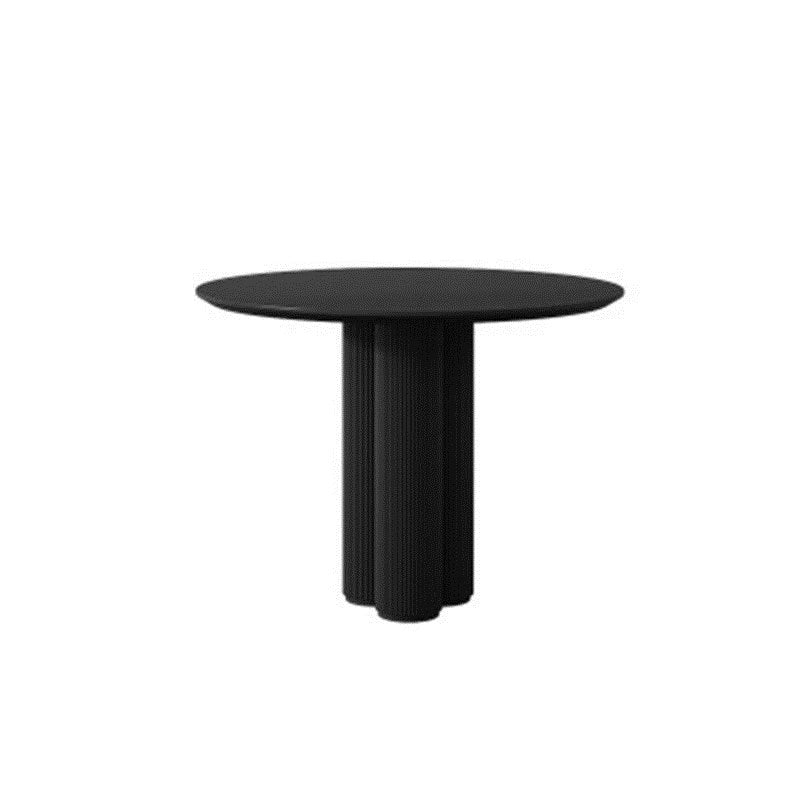 Modern Round Top Dinette Table Solid Wood Base Dining Table for Restaurant Black 31.5"L x 31.5"W x 29.5"H Without Chairs Clearhalo 'Dining Tables & Seating' 'Dining Tables' 'dining_table' 'furn' 'furn_dining_table' 'Furniture' 'furniture_dining_table' 'Kitchen & Dining Furniture' 'kitchen' 'kitchen_dining_table' 4876876
