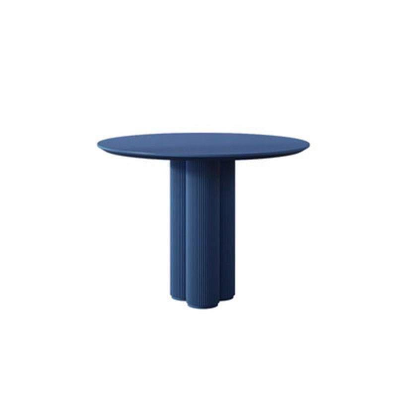 Modern Round Top Dinette Table Solid Wood Base Dining Table for Restaurant Blue 31.5"L x 31.5"W x 29.5"H Without Chairs Clearhalo 'Dining Tables & Seating' 'Dining Tables' 'dining_table' 'furn' 'furn_dining_table' 'Furniture' 'furniture_dining_table' 'Kitchen & Dining Furniture' 'kitchen' 'kitchen_dining_table' 4876879