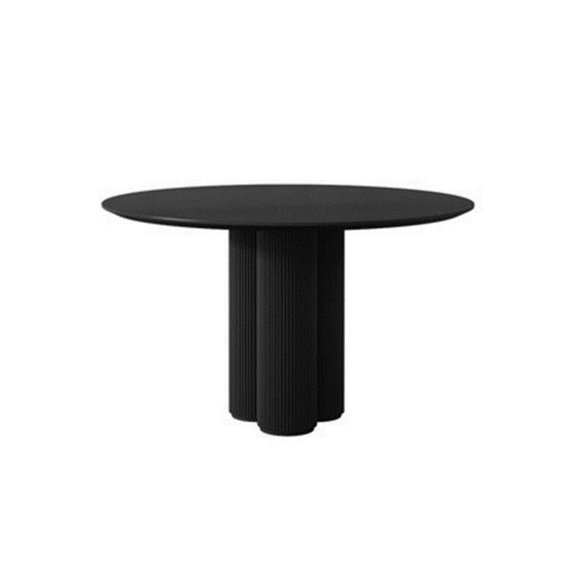 Modern Round Top Dinette Table Solid Wood Base Dining Table for Restaurant Black 39.4"L x 39.4"W x 29.5"H Without Chairs Clearhalo 'Dining Tables & Seating' 'Dining Tables' 'dining_table' 'furn' 'furn_dining_table' 'Furniture' 'furniture_dining_table' 'Kitchen & Dining Furniture' 'kitchen' 'kitchen_dining_table' 4876880