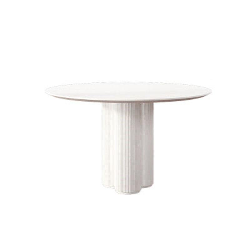 Modern Round Top Dinette Table Solid Wood Base Dining Table for Restaurant White 39.4"L x 39.4"W x 29.5"H Without Chairs Clearhalo 'Dining Tables & Seating' 'Dining Tables' 'dining_table' 'furn' 'furn_dining_table' 'Furniture' 'furniture_dining_table' 'Kitchen & Dining Furniture' 'kitchen' 'kitchen_dining_table' 4876882
