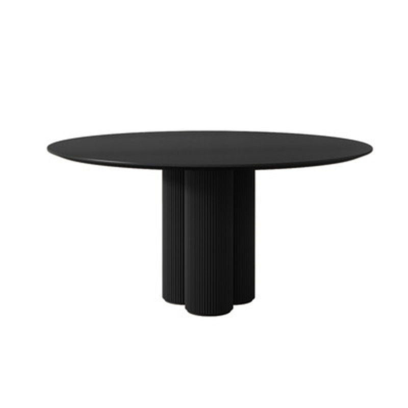 Modern Round Top Dinette Table Solid Wood Base Dining Table for Restaurant Black 47.2"L x 47.2"W x 29.5"H Without Chairs Clearhalo 'Dining Tables & Seating' 'Dining Tables' 'dining_table' 'furn' 'furn_dining_table' 'Furniture' 'furniture_dining_table' 'Kitchen & Dining Furniture' 'kitchen' 'kitchen_dining_table' 4876884