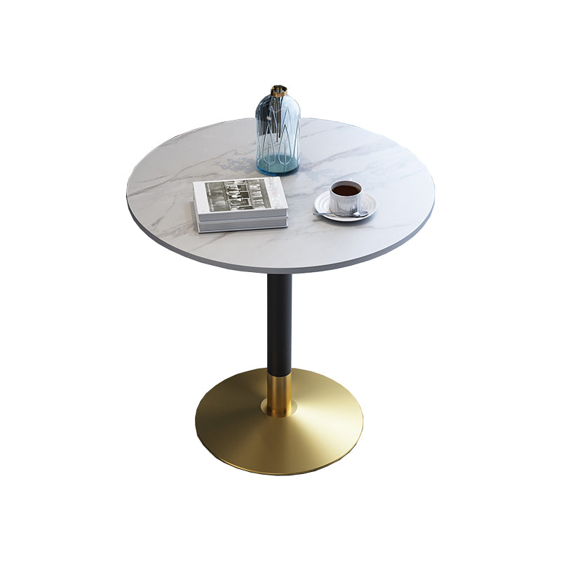 Glam Style Stone Top Dinette Table Metal Base Dining Table for Coffee Shop Clearhalo 'Dining Tables & Seating' 'Dining Tables' 'dining_table' 'Furniture' 'furniture_dining_table' 'Kitchen & Dining Furniture' 'kitchen' 'kitchen_dining_table' 4876900