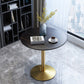 Glam Style Stone Top Dinette Table Metal Base Dining Table for Coffee Shop Gold Black Clearhalo 'Dining Tables & Seating' 'Dining Tables' 'dining_table' 'Furniture' 'furniture_dining_table' 'Kitchen & Dining Furniture' 'kitchen' 'kitchen_dining_table' 4876903
