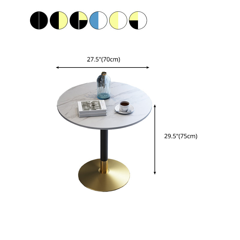 Glam Style Stone Top Dinette Table Metal Base Dining Table for Coffee Shop Clearhalo 'Dining Tables & Seating' 'Dining Tables' 'dining_table' 'Furniture' 'furniture_dining_table' 'Kitchen & Dining Furniture' 'kitchen' 'kitchen_dining_table' 4876907