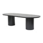Contemporary Wood Top Oval Dinette Table Metal Base Dining Table for Living Room Black Without Chairs Clearhalo 'Dining Tables & Seating' 'Dining Tables' 'dining_table' 'furn' 'furn_dining_table' 'Furniture' 'furniture_dining_table' 'Kitchen & Dining Furniture' 'kitchen' 'kitchen_dining_table' 4876913