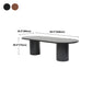 Contemporary Wood Top Oval Dinette Table Metal Base Dining Table for Living Room Clearhalo 'Dining Tables & Seating' 'Dining Tables' 'dining_table' 'furn' 'furn_dining_table' 'Furniture' 'furniture_dining_table' 'Kitchen & Dining Furniture' 'kitchen' 'kitchen_dining_table' 4876916