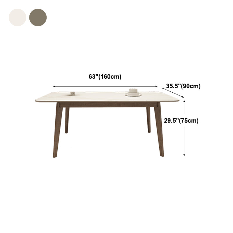 Medieval Modern Sintered Stone Top Dining Table Rectangle Table with Wooden 4 Legs Clearhalo 'Dining Tables & Seating' 'Dining Tables' 'dining_table' 'furn' 'furn_dining_table' 'Furniture' 'furniture_dining_table' 'Kitchen & Dining Furniture' 'kitchen' 'kitchen_dining_table' 4876933