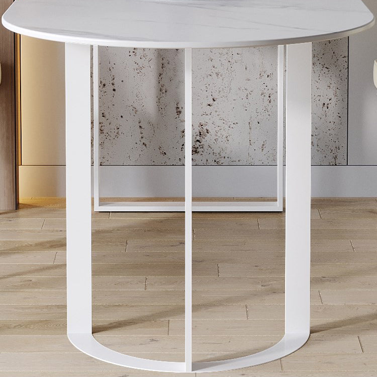 Simplicity Style Furniture Double Pedestal Stone Dining Site Table for Home Clearhalo 'Dining Tables & Seating' 'Dining Tables' 'dining_table' 'furn' 'furn_dining_table' 'Furniture' 'furniture_dining_table' 'Kitchen & Dining Furniture' 'kitchen' 'kitchen_dining_table' 4876942