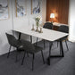 Modern Style Rectangle Dining Table Stone Dining Room Collection for Indoor 55.1"L x 31.5"W x 29.5"H Without Chairs Clearhalo 'Dining Tables & Seating' 'Dining Tables' 'dining_table' 'furn' 'furn_dining_table' 'Furniture' 'furniture_dining_table' 'Kitchen & Dining Furniture' 'kitchen' 'kitchen_dining_table' 4876955