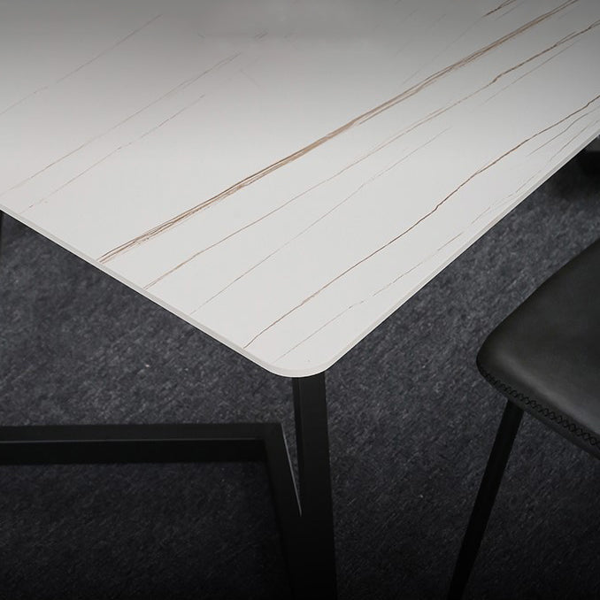 Modern Style Rectangle Dining Table Stone Dining Room Collection for Indoor Clearhalo 'Dining Tables & Seating' 'Dining Tables' 'dining_table' 'furn' 'furn_dining_table' 'Furniture' 'furniture_dining_table' 'Kitchen & Dining Furniture' 'kitchen' 'kitchen_dining_table' 4876958