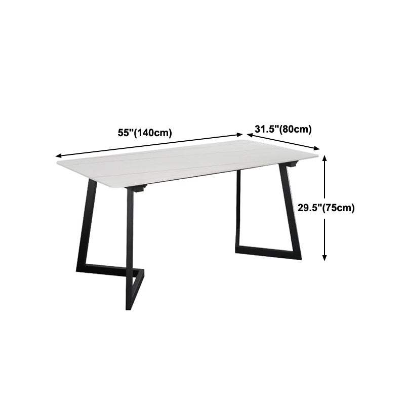 Modern Style Rectangle Dining Table Stone Dining Room Collection for Indoor Clearhalo 'Dining Tables & Seating' 'Dining Tables' 'dining_table' 'furn' 'furn_dining_table' 'Furniture' 'furniture_dining_table' 'Kitchen & Dining Furniture' 'kitchen' 'kitchen_dining_table' 4876965
