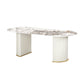 Oval Sintered Stone Dining Table Traditional Luxury Dining Table for Home Use Pandora Gold Without Chairs Clearhalo 'Dining Tables & Seating' 'Dining Tables' 'dining_table' 'furn' 'furn_dining_table' 'Furniture' 'furniture_dining_table' 'Kitchen & Dining Furniture' 'kitchen' 'kitchen_dining_table' 4876973