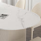 Oval Sintered Stone Dining Table Traditional Luxury Dining Table for Home Use Clearhalo 'Dining Tables & Seating' 'Dining Tables' 'dining_table' 'furn' 'furn_dining_table' 'Furniture' 'furniture_dining_table' 'Kitchen & Dining Furniture' 'kitchen' 'kitchen_dining_table' 4876976
