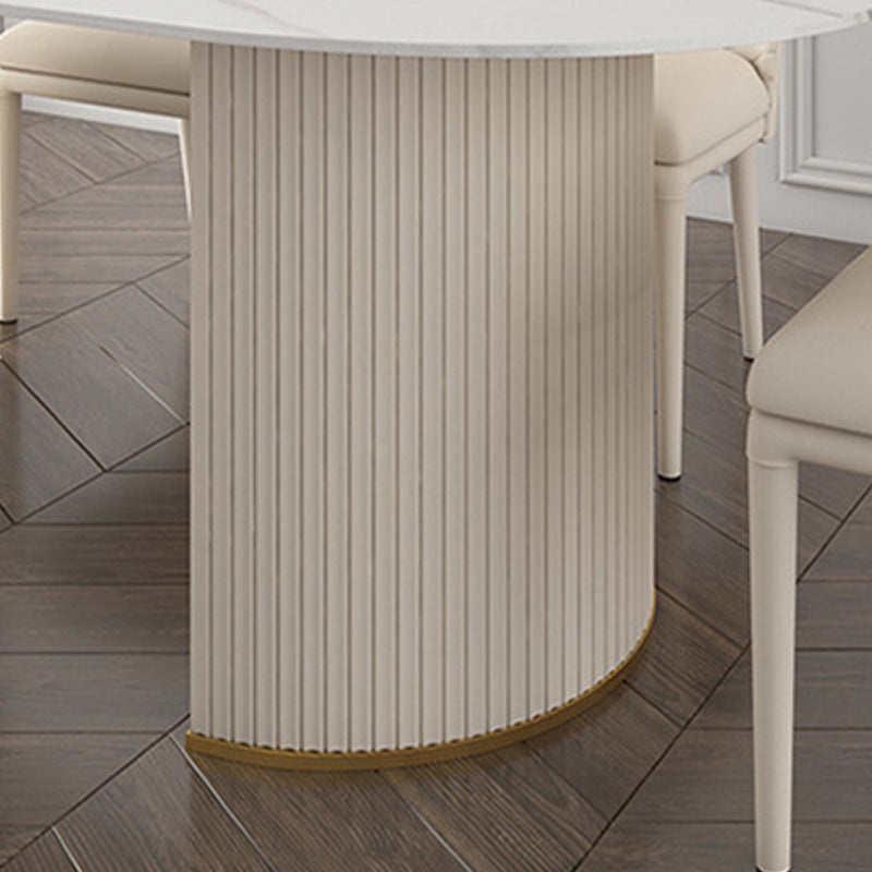 Oval Sintered Stone Dining Table Traditional Luxury Dining Table for Home Use Clearhalo 'Dining Tables & Seating' 'Dining Tables' 'dining_table' 'furn' 'furn_dining_table' 'Furniture' 'furniture_dining_table' 'Kitchen & Dining Furniture' 'kitchen' 'kitchen_dining_table' 4876977
