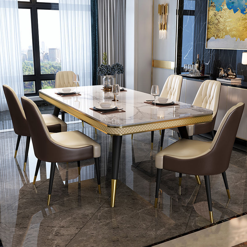 Rectangle Dining Table Traditional Luxury Dining Table with 4 Legs White 55.1"L x 31.5"W x 29.5"H Without Chairs Clearhalo 'Dining Tables & Seating' 'Dining Tables' 'dining_table' 'furn' 'furn_dining_table' 'Furniture' 'furniture_dining_table' 'Kitchen & Dining Furniture' 'kitchen' 'kitchen_dining_table' 4876983