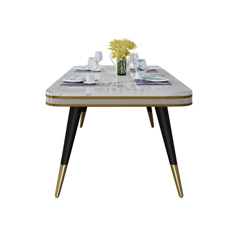 Rectangle Dining Table Traditional Luxury Dining Table with 4 Legs Black Without Chairs Clearhalo 'Dining Tables & Seating' 'Dining Tables' 'dining_table' 'furn' 'furn_dining_table' 'Furniture' 'furniture_dining_table' 'Kitchen & Dining Furniture' 'kitchen' 'kitchen_dining_table' 4876986