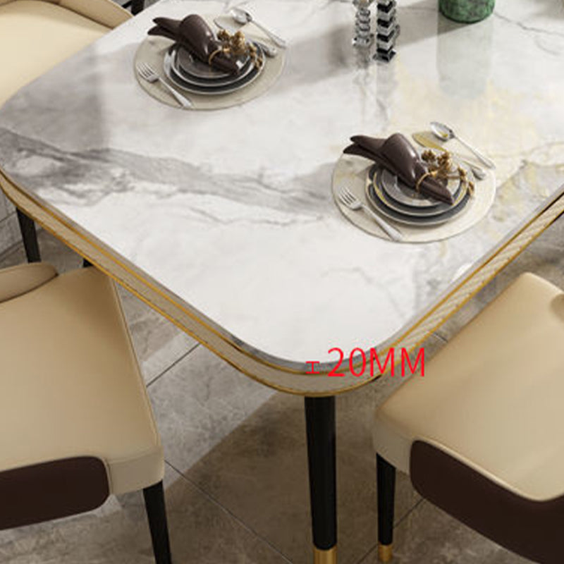Rectangle Dining Table Traditional Luxury Dining Table with 4 Legs Clearhalo 'Dining Tables & Seating' 'Dining Tables' 'dining_table' 'furn' 'furn_dining_table' 'Furniture' 'furniture_dining_table' 'Kitchen & Dining Furniture' 'kitchen' 'kitchen_dining_table' 4876989