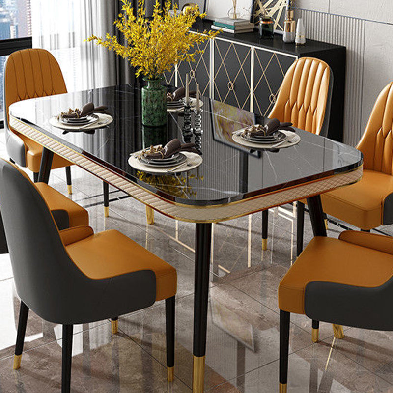 Rectangle Dining Table Traditional Luxury Dining Table with 4 Legs Clearhalo 'Dining Tables & Seating' 'Dining Tables' 'dining_table' 'furn' 'furn_dining_table' 'Furniture' 'furniture_dining_table' 'Kitchen & Dining Furniture' 'kitchen' 'kitchen_dining_table' 4876990