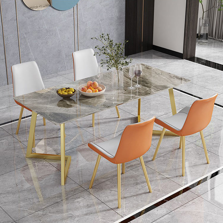 Rectangle Stone Dining Room Table Traditional Luxury Dinner Room Kitchen Table Clearhalo 'Dining Tables & Seating' 'Dining Tables' 'dining_table' 'furn' 'furn_dining_table' 'Furniture' 'furniture_dining_table' 'Kitchen & Dining Furniture' 'kitchen' 'kitchen_dining_table' 4877007