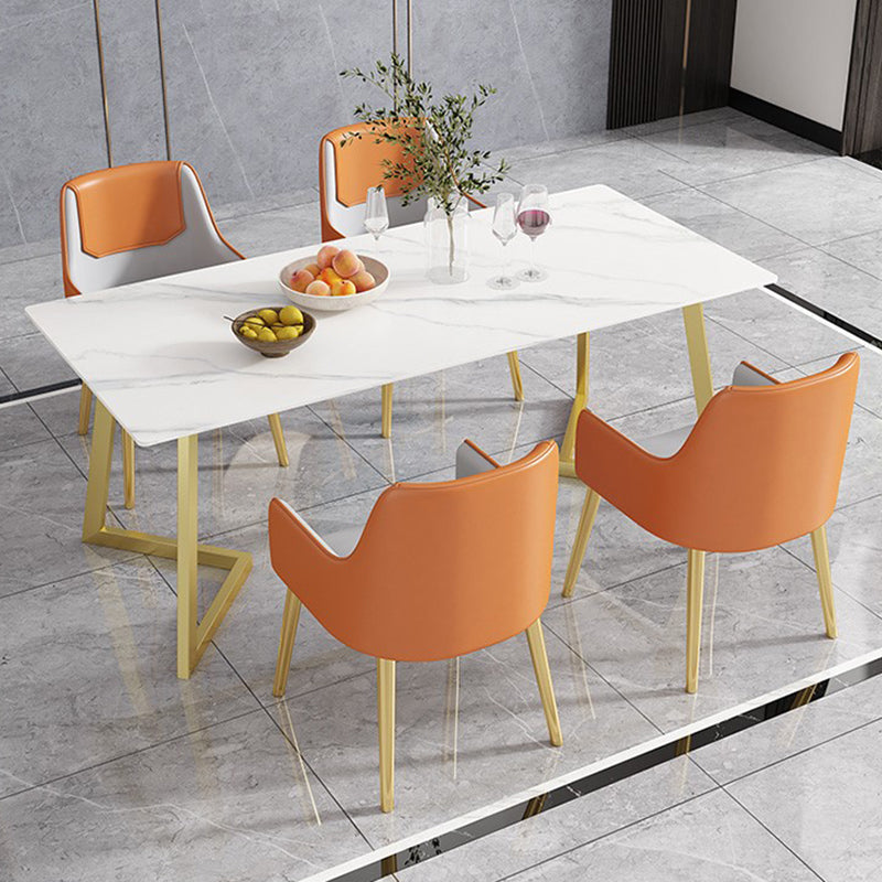 Rectangle Stone Dining Room Table Traditional Luxury Dinner Room Kitchen Table Clearhalo 'Dining Tables & Seating' 'Dining Tables' 'dining_table' 'furn' 'furn_dining_table' 'Furniture' 'furniture_dining_table' 'Kitchen & Dining Furniture' 'kitchen' 'kitchen_dining_table' 4877010
