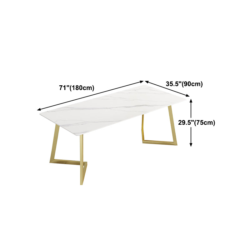 Rectangle Stone Dining Room Table Traditional Luxury Dinner Room Kitchen Table Clearhalo 'Dining Tables & Seating' 'Dining Tables' 'dining_table' 'furn' 'furn_dining_table' 'Furniture' 'furniture_dining_table' 'Kitchen & Dining Furniture' 'kitchen' 'kitchen_dining_table' 4877016