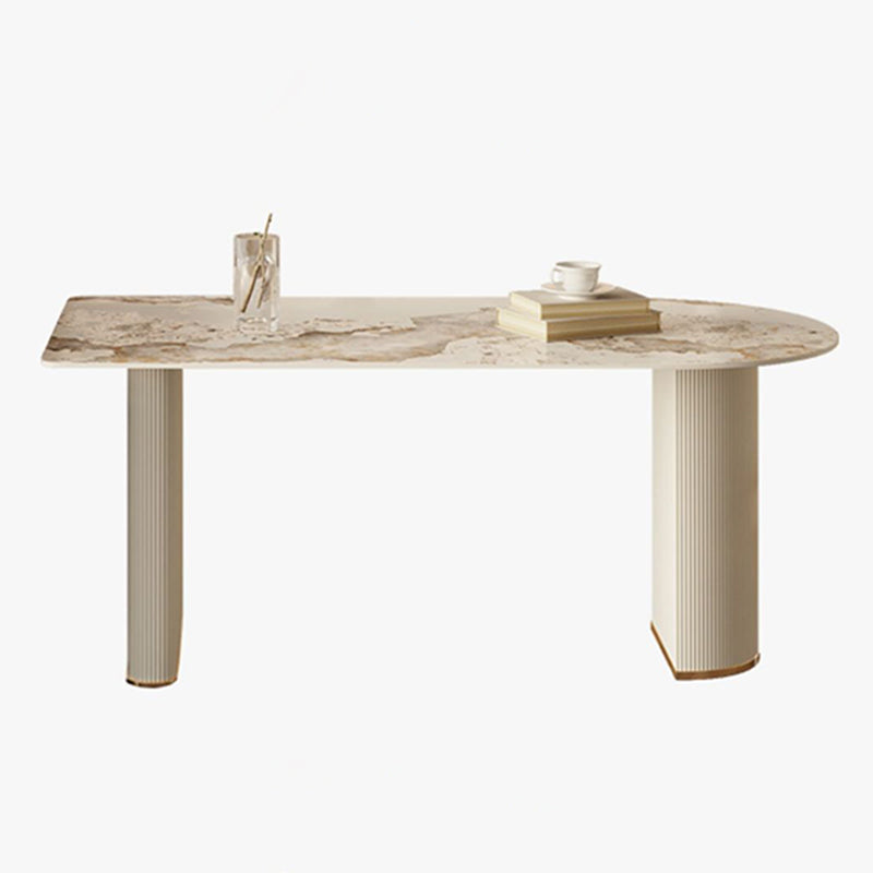Stone Top Dining Table Contemporary Dining Table with Sled Base Clearhalo 'Dining Tables & Seating' 'Dining Tables' 'dining_table' 'furn' 'furn_dining_table' 'Furniture' 'furniture_dining_table' 'Kitchen & Dining Furniture' 'kitchen' 'kitchen_dining_table' 4877025