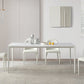 Metal Contemporary Rectangular Dining Table White Sintered Stone Top Table with Legs 70.9"L x 35.4"W x 29.5"H Clearhalo 'Dining Tables & Seating' 'Dining Tables' 'dining_table' 'Furniture' 'furniture_dining_table' 'Kitchen & Dining Furniture' 'kitchen' 'kitchen_dining_table' 4877048