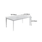 Metal Contemporary Rectangular Dining Table White Sintered Stone Top Table with Legs Clearhalo 'Dining Tables & Seating' 'Dining Tables' 'dining_table' 'Furniture' 'furniture_dining_table' 'Kitchen & Dining Furniture' 'kitchen' 'kitchen_dining_table' 4877056
