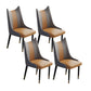 Nordic Style Leather Dining Chairs Armless Solid Back Chair for Home Gray-Orange 4 Piece Set Clearhalo 'Dining Chairs' 'Dining Tables & Seating' 'dining_chair' 'furn' 'furn_dining_chair' 'Furniture' 'furniture_dining_chair' 'Kitchen & Dining Furniture' 4877075