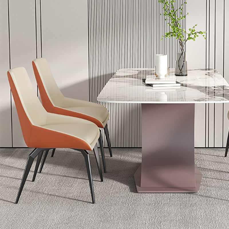 Modern Dining Chair Armless Chairs with Metal Legs for Kitchen Clearhalo 'Dining Chairs' 'Dining Tables & Seating' 'dining_chair' 'furn' 'furn_dining_chair' 'Furniture' 'furniture_dining_chair' 'Kitchen & Dining Furniture' 4877085