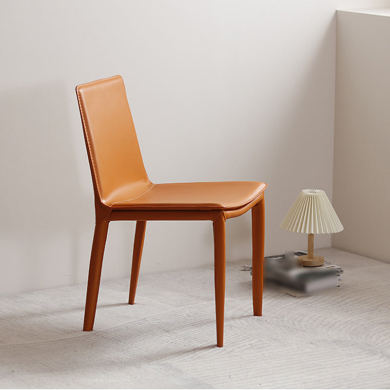 Modern Design Armless Solid Back Chair Leather Dining Chairs for Home Use Clearhalo 'Dining Chairs' 'Dining Tables & Seating' 'dining_chair' 'furn' 'furn_dining_chair' 'Furniture' 'furniture_dining_chair' 'Kitchen & Dining Furniture' 4877097