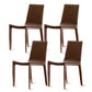 Modern Design Armless Solid Back Chair Leather Dining Chairs for Home Use Brown 4 Piece Set Clearhalo 'Dining Chairs' 'Dining Tables & Seating' 'dining_chair' 'furn' 'furn_dining_chair' 'Furniture' 'furniture_dining_chair' 'Kitchen & Dining Furniture' 4877108
