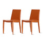 Modern Design Armless Solid Back Chair Leather Dining Chairs for Home Use Orange 2 Piece Set Clearhalo 'Dining Chairs' 'Dining Tables & Seating' 'dining_chair' 'furn' 'furn_dining_chair' 'Furniture' 'furniture_dining_chair' 'Kitchen & Dining Furniture' 4877111