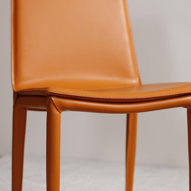 Modern Design Armless Solid Back Chair Leather Dining Chairs for Home Use Clearhalo 'Dining Chairs' 'Dining Tables & Seating' 'dining_chair' 'furn' 'furn_dining_chair' 'Furniture' 'furniture_dining_chair' 'Kitchen & Dining Furniture' 4877113