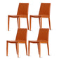 Modern Design Armless Solid Back Chair Leather Dining Chairs for Home Use Orange 4 Piece Set Clearhalo 'Dining Chairs' 'Dining Tables & Seating' 'dining_chair' 'furn' 'furn_dining_chair' 'Furniture' 'furniture_dining_chair' 'Kitchen & Dining Furniture' 4877114