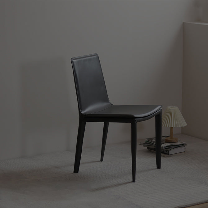 Modern Design Armless Solid Back Chair Leather Dining Chairs for Home Use Clearhalo 'Dining Chairs' 'Dining Tables & Seating' 'dining_chair' 'furn' 'furn_dining_chair' 'Furniture' 'furniture_dining_chair' 'Kitchen & Dining Furniture' 4877116