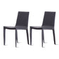 Modern Design Armless Solid Back Chair Leather Dining Chairs for Home Use Dark Gray 2 Piece Set Clearhalo 'Dining Chairs' 'Dining Tables & Seating' 'dining_chair' 'furn' 'furn_dining_chair' 'Furniture' 'furniture_dining_chair' 'Kitchen & Dining Furniture' 4877117